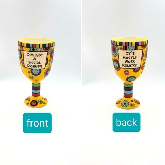 Lorrie Veasey Ceramic Social Drinker Wine Goblet - Picture 1 of 9